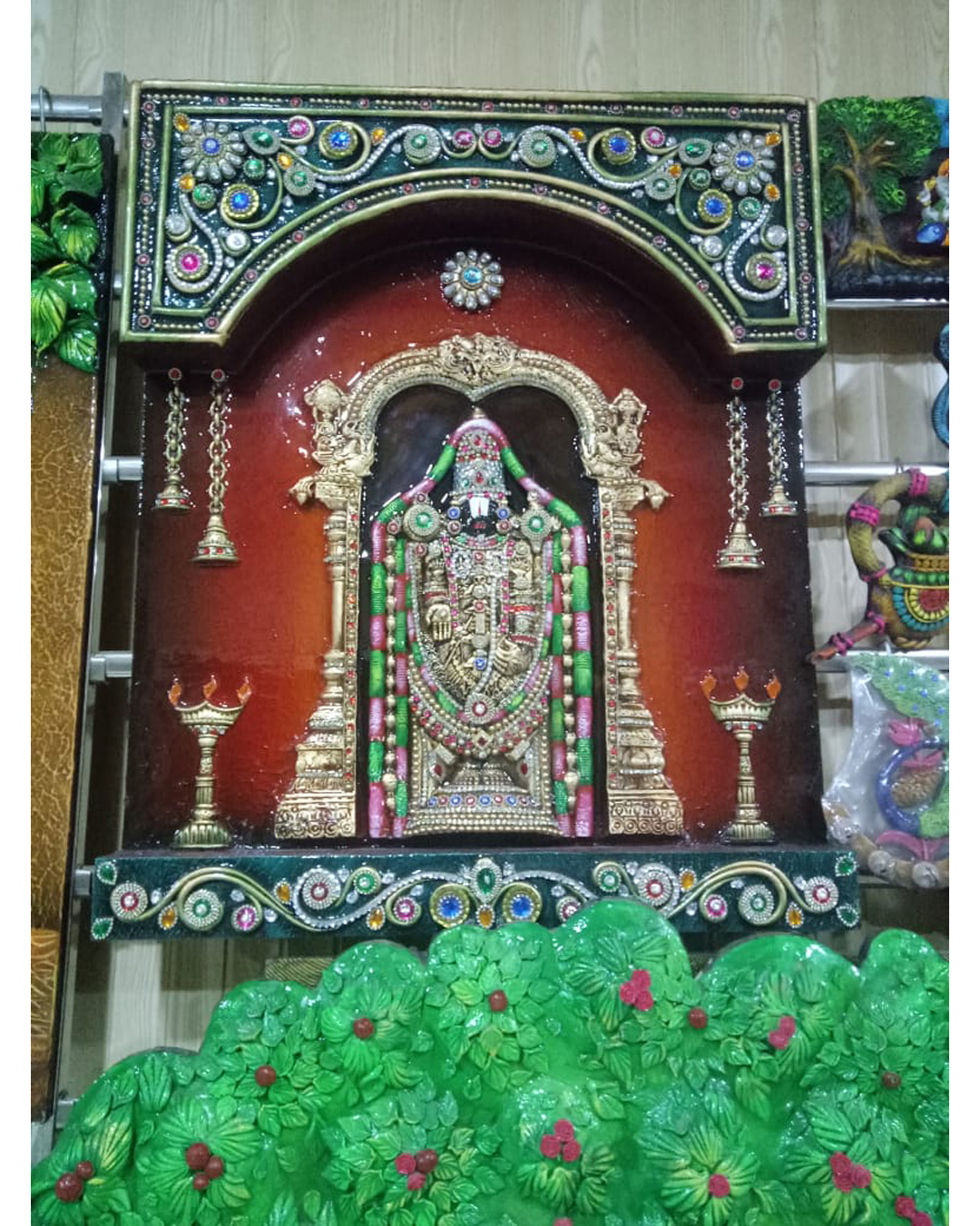 Riddhi Siddhi Art Creations - Pooja Room Mandapam Balaji Frame Mural